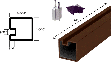 C.R. Laurence CRL 24&quot; Duranodic Bronze Aluminum End Post | 6407524
