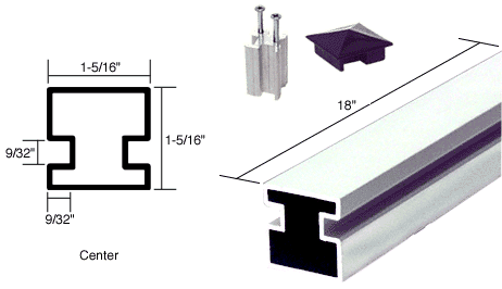 C.R. Laurence CRL 18&quot; Bright Anodized Aluminum Center Post | 6408418