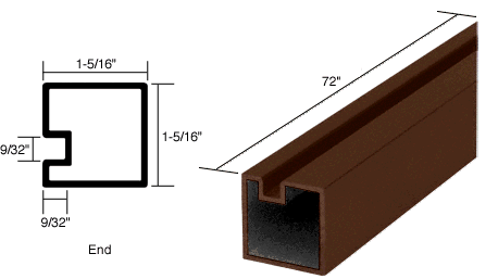 C.R. Laurence CRL Duranodic Bronze End Post Extrusion - 72 inch Long | 6423010