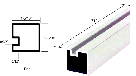 C.R. Laurence CRL Bright Anodized End Post Extrusion - 72 inch Long | 6423020
