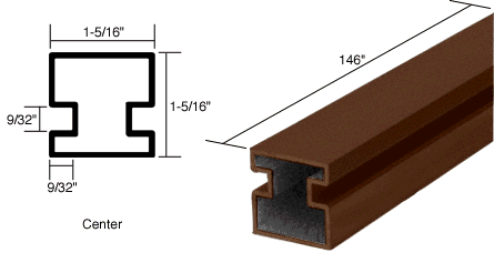 C.R. Laurence CRL Duanodic Bronze Center Post Extrusion - 12 ft Long | 6432010