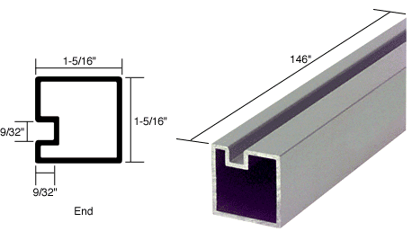 C.R. Laurence CRL Satin Anodized End Post Extrusion - 12 ft Long | 6433000