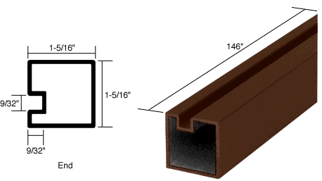 C.R. Laurence CRL Duranodic Bronze End Post Extrusion - 12 ft Long | 6433010