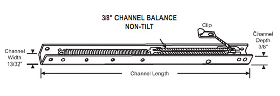 24&quot; Non-Tilt Window Channel Balance; 3/8-in Depth, Stamped Number 23C | 64233