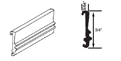 STB Snap-In-Vinyl Glazing Bead, Misc. Shape, Black, 72&quot; Sections, Pack of 20 | 65101
