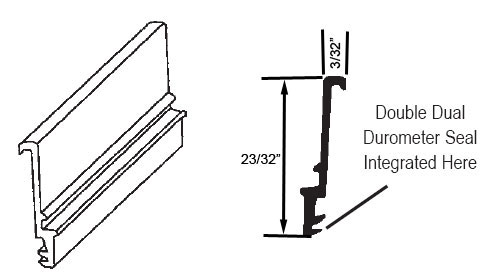 STB Snap-In-Vinyl Glazing Bead, J Shape, Black, 72&quot; Sections, Pack of 20 | 65101NS