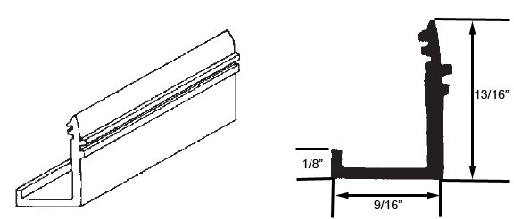 STB Snap-In-Vinyl Glazing Bead, J Shape, Black, 72&quot; Sections, Pack of 20 | 65108