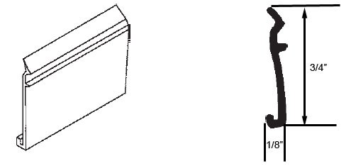 STB Snap-In-Vinyl Glazing Bead, J Shape, Black, 72&quot; Sections, Pack of 20 | 65132