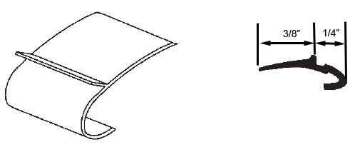 STB Snap-In-Vinyl Glazing Bead, J Shape, Grey, 72&quot; Sections, Pack of 20 | 6588