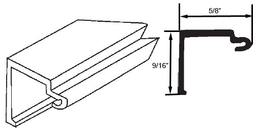 STB Snap-In-Vinyl Glazing Bead, J Shape, White, 72&quot; Sections, Pack of 20 | 6520