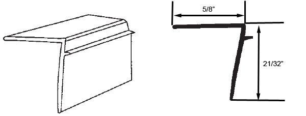 STB Snap-In-Vinyl Glazing Bead, J Shape, White, 72&quot; Sections, Pack of 20 | 65240W