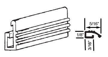 STB Snap-In-Vinyl Glazing Bead, Misc. Shape, Dark Grey, 72&quot; Sections, Pack of 20 | 6531