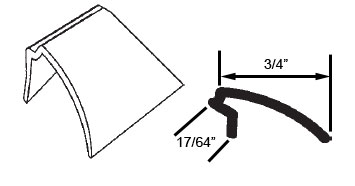 STB Snap-In-Vinyl Glazing Bead, Misc. Shape, White, 72&quot; Sections, Pack of 20 | 65318W