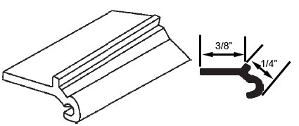 STB Snap-In-Vinyl Glazing Bead, 5-Line, Light Grey, 72&quot; Sections, Pack of 20 | 6539