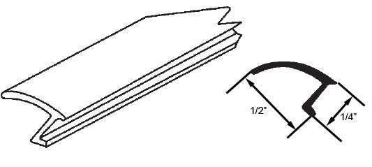 STB Snap-In-Vinyl Glazing Bead, 3-Line, Light Grey, 72&quot; Sections, Pack of 20 | 655