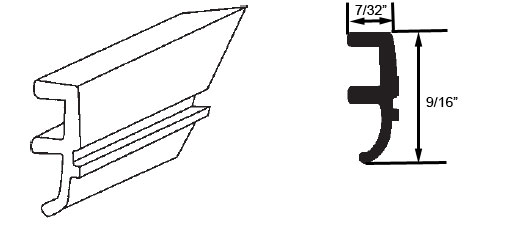 STB Snap-In-Vinyl Glazing Bead, J Shape, Light Grey, 72&quot; Sections, Pack of 20 | 6544