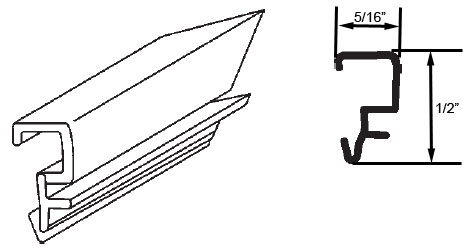 STB Snap-In-Vinyl Glazing Bead, J Shape, White, 72&quot; Sections, Pack of 20 | 6545