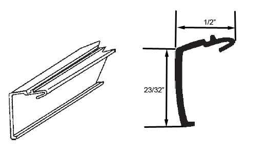 STB Snap-In-Vinyl Glazing Bead, J Shape, Brown, 72&quot; Sections, Pack of 20 | 6547