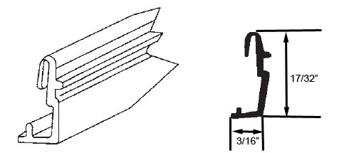 STB Snap-In-Vinyl Glazing Bead, J Shape, Brown, 72&quot; Sections, Pack of 20 | 6548