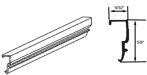 STB Snap-In-Vinyl Glazing Bead, J Shape, Brown, 72&quot; Sections, Pack of 20 | 6557