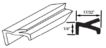 STB Snap-In-Vinyl Glazing Bead, Misc. Shape, White, 72&quot; Sections, Pack of 20 | 656