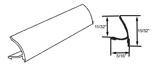 STB Snap-In-Vinyl Glazing Bead, 3-Line, White, 72&quot; Sections, Pack of 20 | 6567
