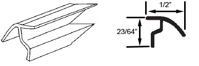 STB Snap-In-Vinyl Glazing Bead, Misc. Shape, White, 72&quot; Sections, Pack of 20 | 6573