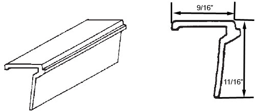STB Snap-In-Vinyl Glazing Bead, J Shape, Black, 72&quot; Sections, Pack of 20 | 6589B