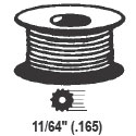 TechnologyLK STB Hollow Ribbed Screen Retainer Spline, Black, 11/64&quot;, 100 Foot Roll | 669B