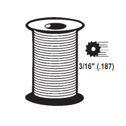 TechnologyLK STB Hollow Ribbed Screen Retainer Spline, Black, 3/16&quot;, 1000 Foot Roll | 6616B