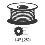 TechnologyLK STB Hollow Ribbed Screen Retainer Spline, Black, 1/4&quot;, 250 Foot Roll | 6622B