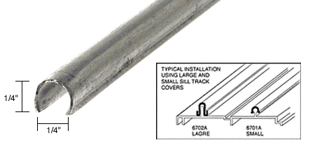 CRL Small Sill Track Cover - 96 in long |  Snap-In Stainless Steel Lower Track Cover | 6701A8