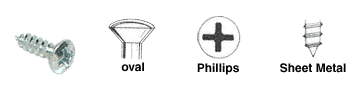 C.R. Laurence CRL 6 x 1-1/2&quot; Oval Head Phillips Sheet Metal Screws - Package | 6X1120HPSMS