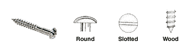 C.R. Laurence CRL 6 x 1-1/2&quot; Round Head Nickel Plated Wood Screws - Pack of 8 Screws | 6X112RHNPWS8
