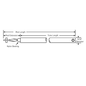 Window Balance, Tubular, Non-Tilt, Extended Rod, Red Bushing - 20&quot;

 | 70N20RR