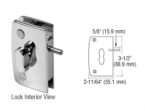 CRL Brushed Nickel Swinging Glass Door Lock with Indicator for 5/16&quot; to 1/2&quot; Glass | 700CBN