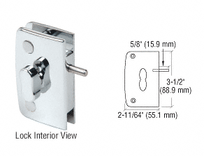 CRL Chrome Swinging Glass Door Lock with Indicator for 5/16&quot; to 1/2&quot; Glass | 700CCH