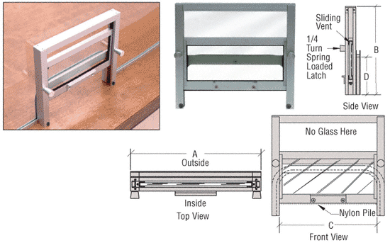 C.R. Laurence CRL Vertical Sliding Satin Anodized Finish Ticket Window with 8-1/4&quot; x 3-1/2&quot; Opening | 701A