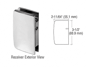 CRL Brushed Nickel Glass Swinging Door Lock Receiver for 700CBN
 | 701CBN