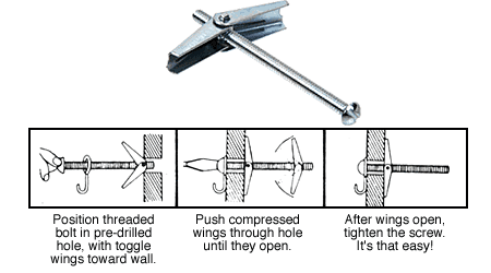 C.R. Laurence CRL Round Head 1/8&quot; x 2&quot; Toggle Anchors - Box of 50 | 70223