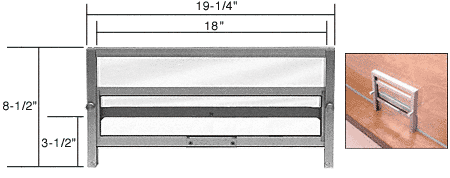 C.R. Laurence CRL Vertical Sliding Satin Anodized Finish Ticket Window with 18&quot; x 3-1/2&quot; Opening | 702A