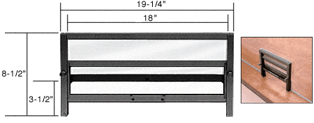 C.R. Laurence CRL Vertical Sliding Duranodic Bronze Finish Ticket Window with 18&quot; x 3-1/2&quot; Opening | 702DU