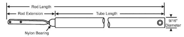 22&quot; Tubular Spiral Non-Tilt Window Balance with White Bushing and an Extended Rod | 72P22RW