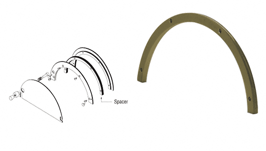 C.R. Laurence CRL Duranodic Bronze Optional Spacer Kit for 723DU Half-Round Ticket Window | 723DU12