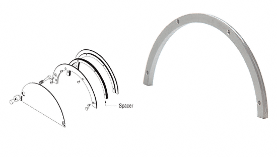 C.R. Laurence CRL Satin Anodized Optional Spacer Kit for 725A Half-Round Ticket Window | 725A12