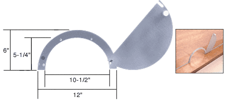 C.R. Laurence CRL Semicircular Design Satin Anodized Finish Ticket Window with 10-1/2&quot; x 5-1/4&quot; Opening | 725A