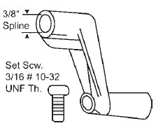 TechnologyLK STB Window Operator Handle, Classic Style, Crank Type, Bronze, 3/8&quot; Spline Size  | 7500532308