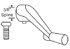 TechnologyLK STB Window Operator Handle, Crank Type, Stone, 3/8&quot; Spline Size  | 7500532408