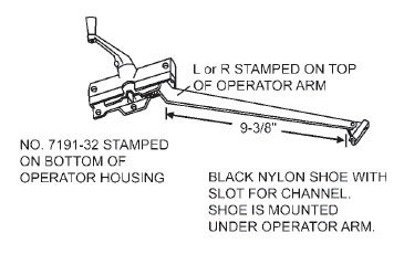 9-3/8&quot; Andersen Left Hand Casement Stone Operator Assembly | 7500565616