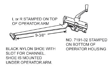 STB Casement Window Operator Assembly, Right Hand, Stone, 9-3/8" Arm